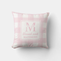 Kariertes, gesegnetes Nest Baby Pink Buffalo