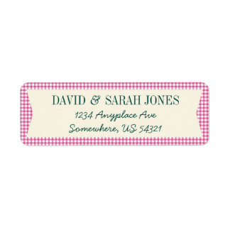 Kariertes Gingham Karo Muster Fabric Crafts Label