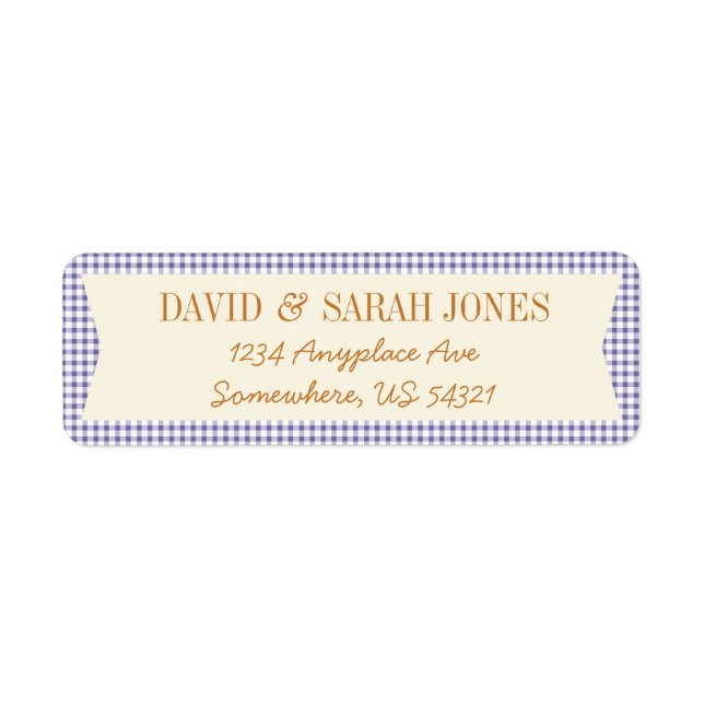 Kariertes Gingham Karo Muster Fabric Crafts Label (Vorne)