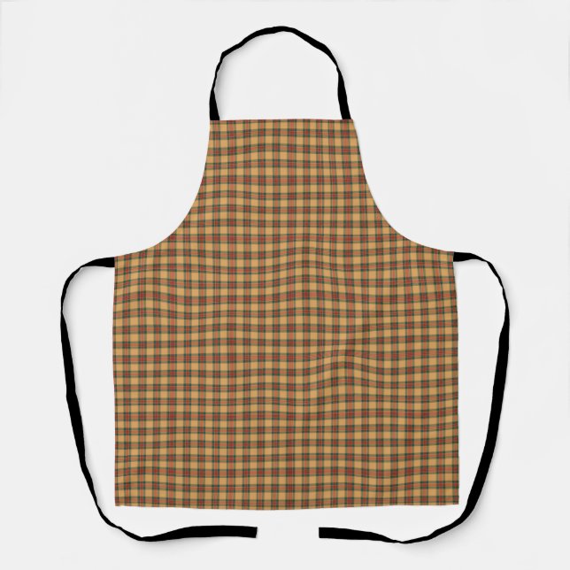 Kariertes Gold, Rot und Grüner Tartan Schürze (Vorderseite)