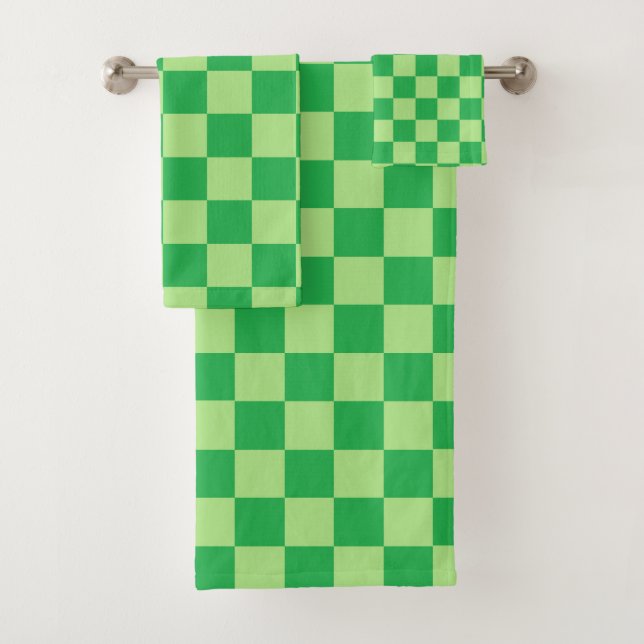 Kariertes Grün Badhandtuch Set (Insitu)