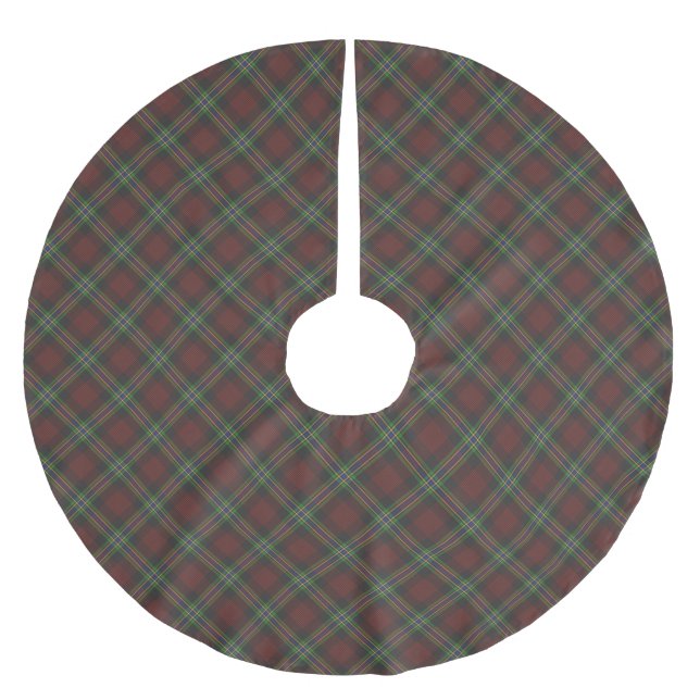 Kariertes, grün-weißes Weihnachtsmuster Polyester Weihnachtsbaumdecke (Vorderseite)
