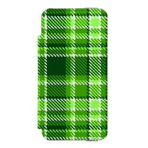 Kariertes grüne Farbmuster Incipio Watson™ iPhone 5 Geldbörsen Hülle