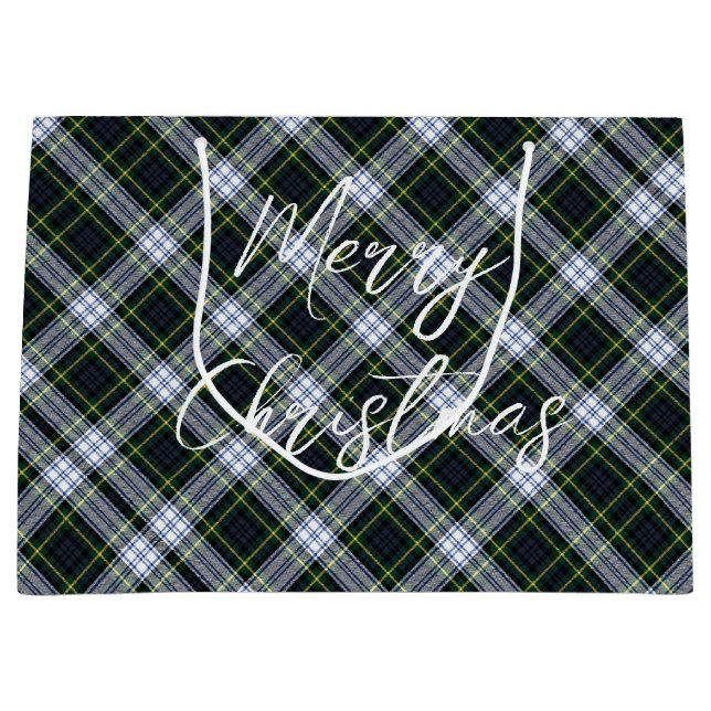 Kariertes grünes Weihnachtsfest Gordon Tartan Große Geschenktüte (Vorderseite)