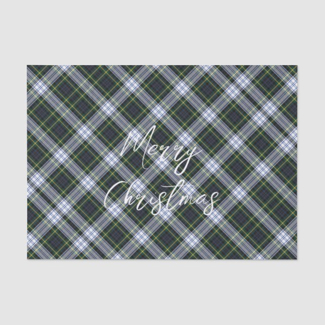 Kariertes grünes Weihnachtsfest Gordon Tartan Seidenpapier (Vorderseite)