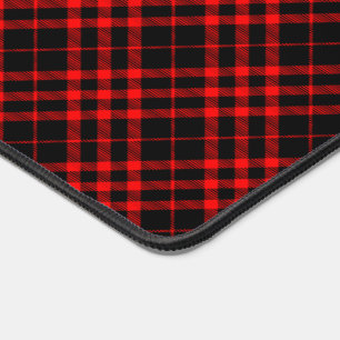 Kariertes Grunge Muster Tartan Cool Retro Schwarz Schreibtischunterlage