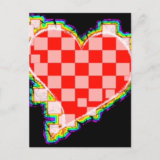 kariertes Herz. v2. Postkarte (Vorderseite)