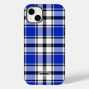 Kariertes iPhone Case HAMbWG in Blau, Schwarz und