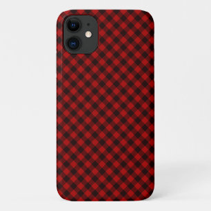 Kariertes iPhone Case in Rot und Schwarz Buffalo