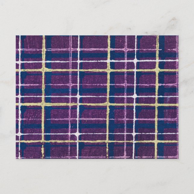 Kariertes japanisches Holzschnitt Textil Postkarte (Vorderseite)