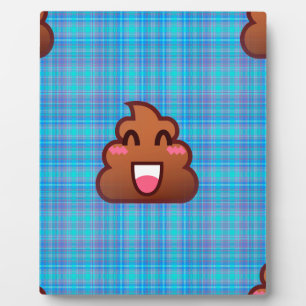 Kariertes Kacka Emoji Fotoplatte