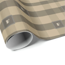 Kariertes kariertes Monogramm, braun, Beige Tan