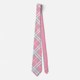 Kariertes klassisches Rosa und Grau Tartan Krawatte