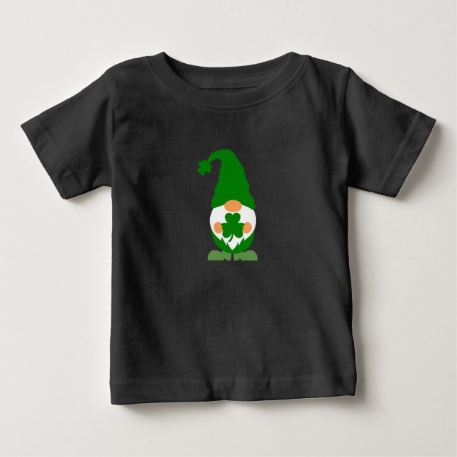 Kariertes Kleeblatt Gnome - St. Patrick's Day Baby T-shirt (Vorderseite)