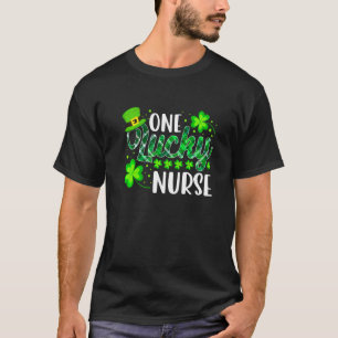 Kariertes Kleeblatt Liebe Krankenpflege Luck Pfleg T-Shirt