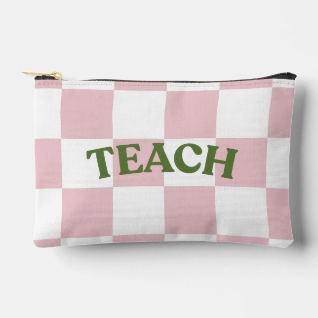 Kariertes Lehrerpouch Zubehörtasche (Vorderseite)