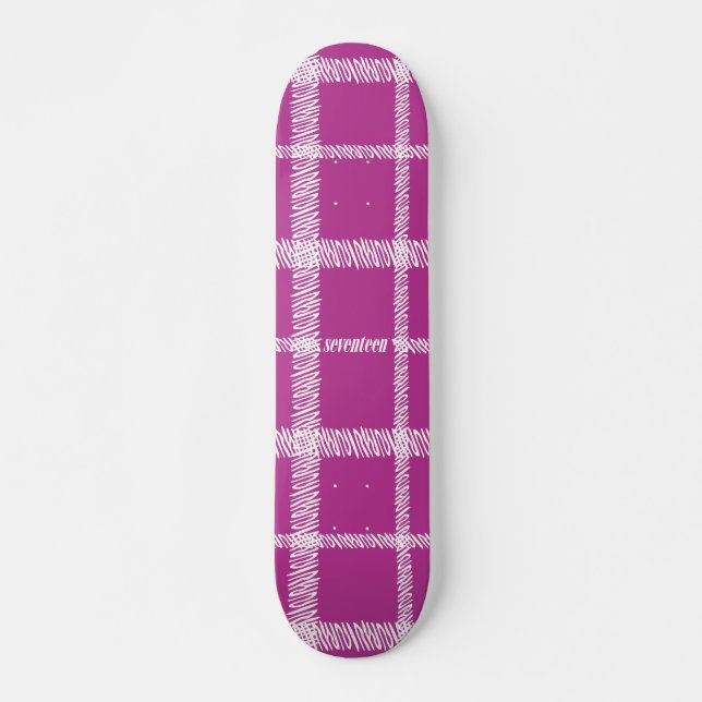 Kariertes Lila Skateboard (Vorne)