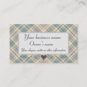 Kariertes Med Blue Tartan Visitenkarte