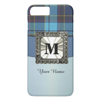 Kariertes Monogramm Blue tartan personalisiert Case-Mate iPhone Hülle