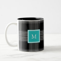 Kariertes Monogramm des modernen Schwarz-weißen
