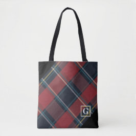Kariertes Monogramm in klassischem Rot, Blau und S Tasche