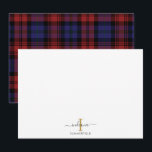 Kariertes Monogramm rustikales Tartan Mitteilungskarte<br><div class="desc">Fügen Sie Ihren Namen und Ihre Initialen zu diesem Monogramm-Skript moderne karierte Notenkarte hinzu, um Ihren Mitteilungskarten Stil und Eleganz hinzuzufügen, indem Sie auf die Schaltfläche "Personalisieren" klicken</div>