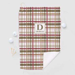 Kariertes Monogramm Tartan Golfhandtuch
