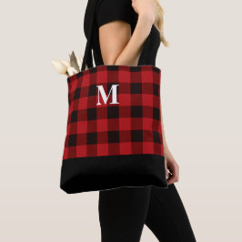 Kariertes Monogramm Tote Bag Tasche