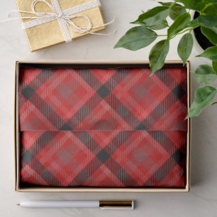 Kariertes Muster aus rotem und schwarzem Tartan Seidenpapier
