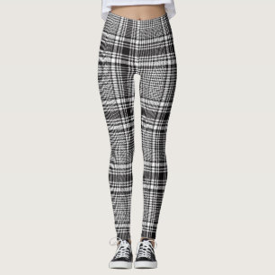 Kariertes Muster aus Schwarz-Weiß-Karo Leggings