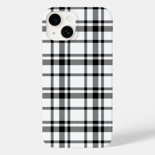 Kariertes Muster aus schwarzem und weißem Tartan Case-Mate iPhone 14 Hülle