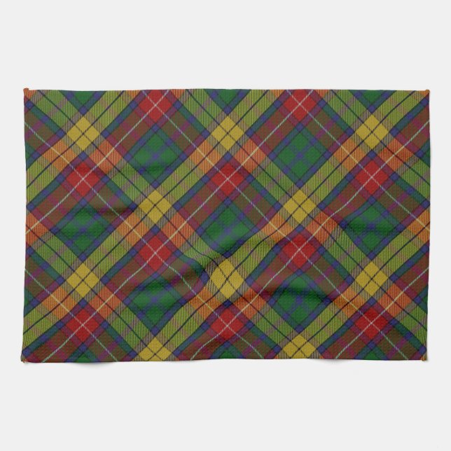 Kariertes Muster des Buchanan Clan Tartan Geschirrtuch (Horizontal)