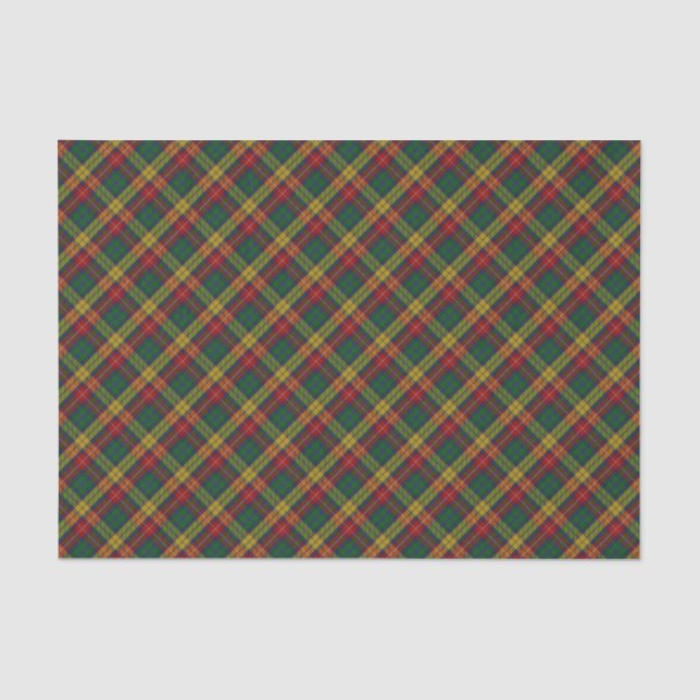 Kariertes Muster des Buchanan Clan Tartan Seidenpapier (Vorderseite)