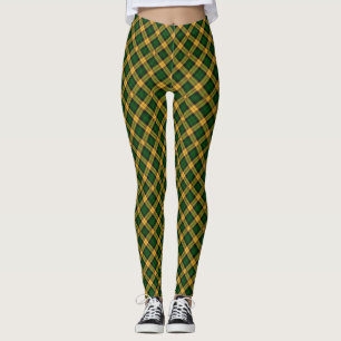 Kariertes Muster des grünen Gelbtartan-Raute Leggings