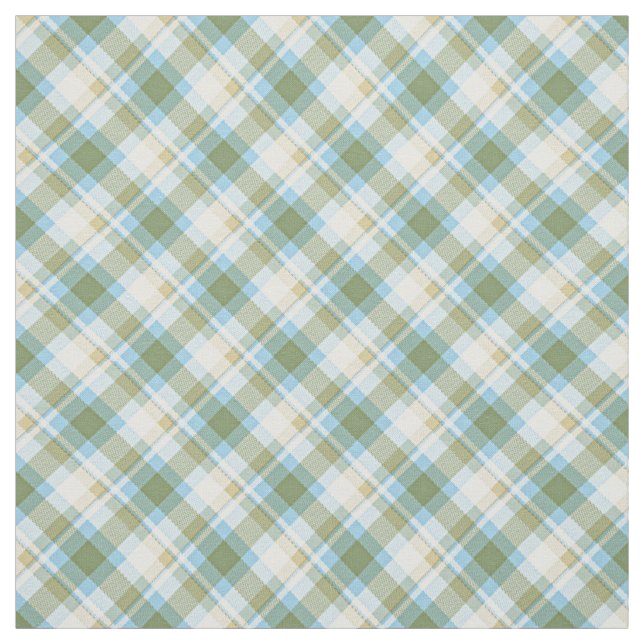 Kariertes Muster des hellblauen Olive Green Tartan Stoff (Muster)