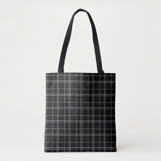 Kariertes Muster des Karos Schwarz/Weiß Tasche (Vorderseite)