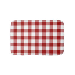 Kariertes Muster des Red White Gingham Badematte