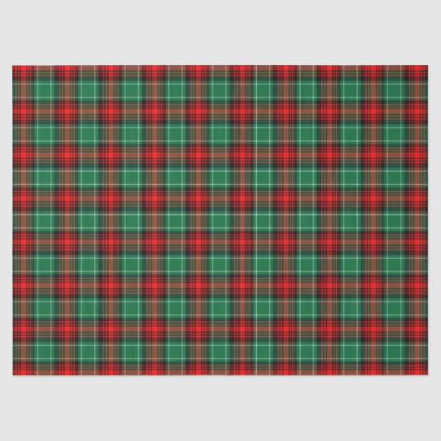 Kariertes Muster des roten Grüner Holiday-Papiers Seidenpapier (Vorderseite)