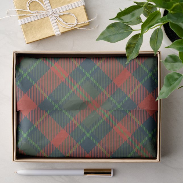 Kariertes Muster des Tartan Classic Red and Green  Seidenpapier (Geschenk)