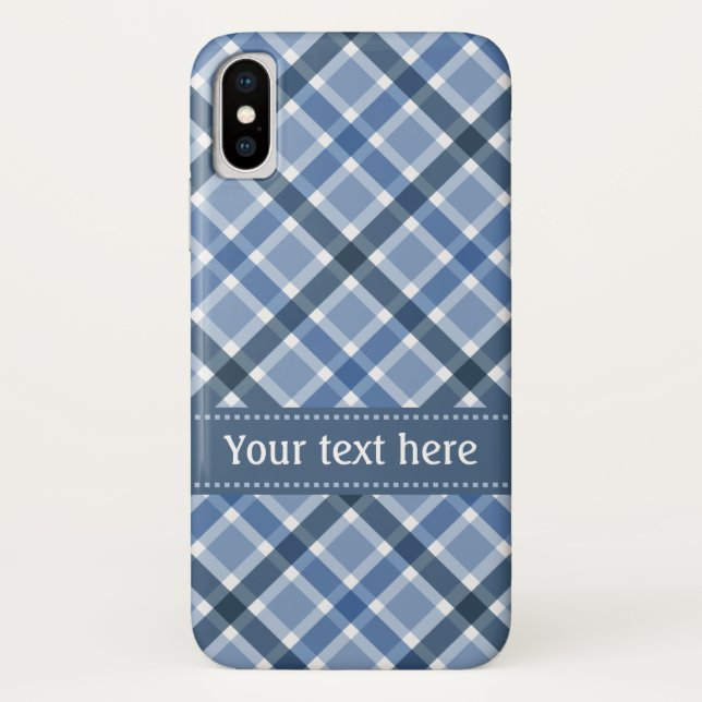 Kariertes Muster für benutzerdefinierte Texttelefo Case-Mate iPhone Hülle (Rückseite)