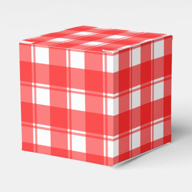 Kariertes Muster für das rote, weiße Retro-Gastges Geschenkschachtel (Vorderseite)