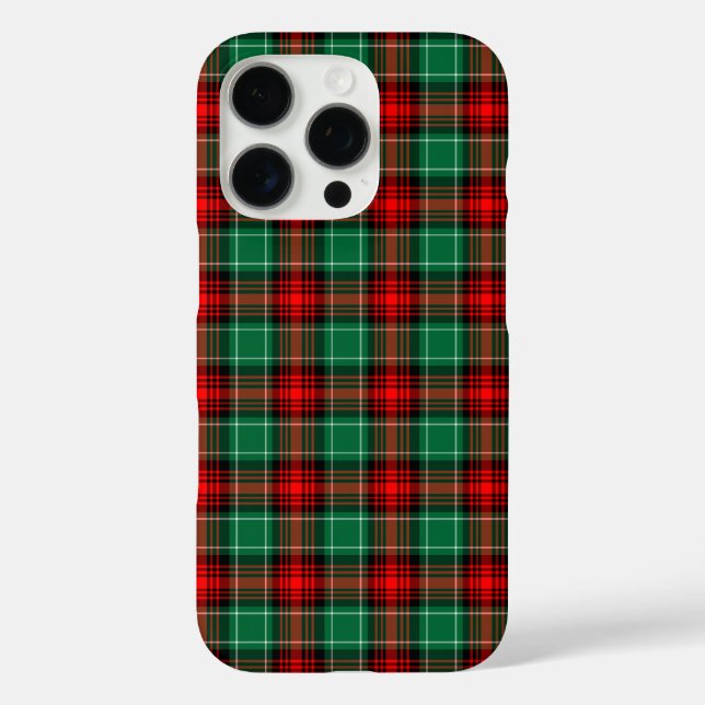 Kariertes Muster für Red Green Holiday iPhone 16 Pro Hülle (Rückseite)
