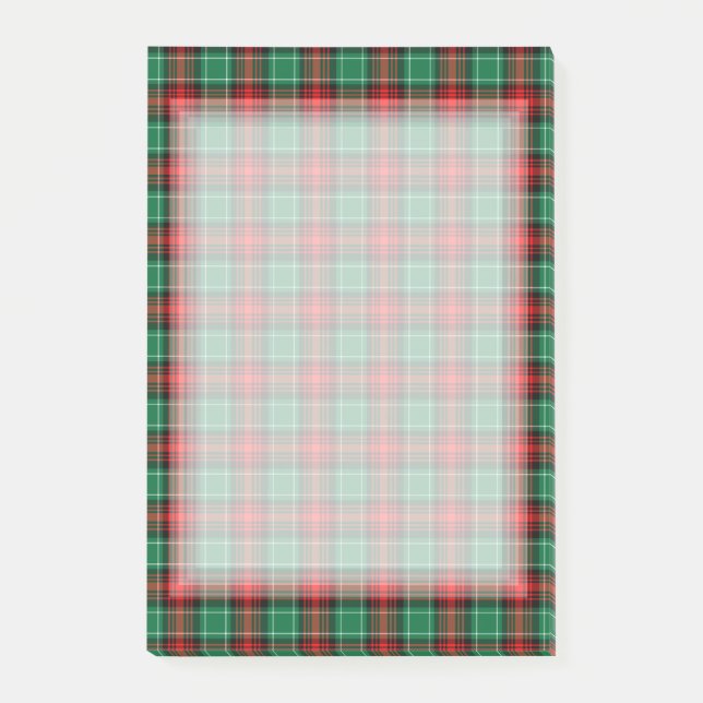 Kariertes Muster für Red Green Holiday Post-it Klebezettel (Vorderseite)