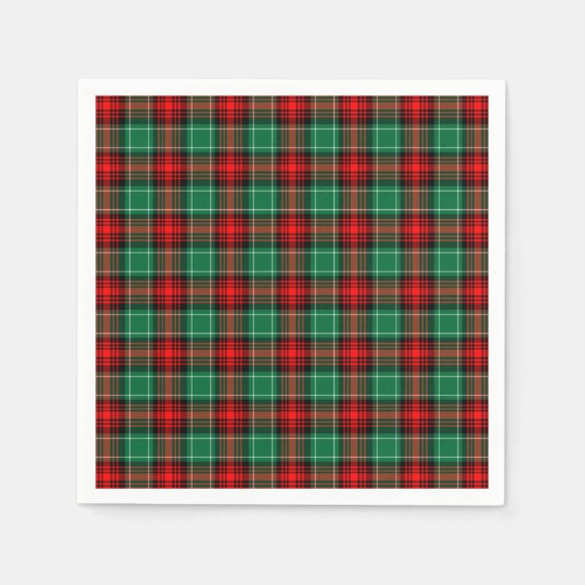 Kariertes Muster für Red Green Holiday Serviette (Vorderseite)