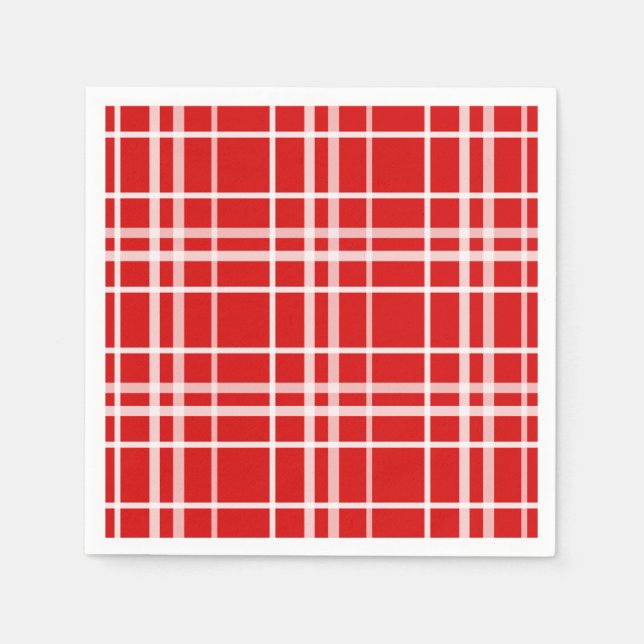 Kariertes Muster für Red White Tartan Serviette (Vorderseite)
