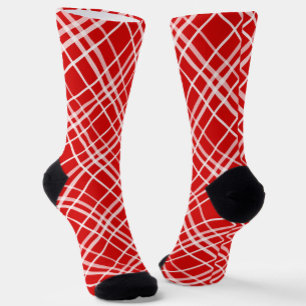 Kariertes Muster für Red White Tartan Socken
