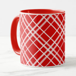 Kariertes Muster für Red White Tartan Tasse