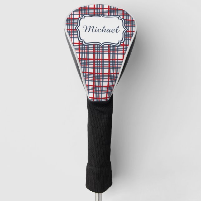 Kariertes Muster Golf Headcover (Vorderseite)