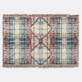 Kariertes Muster in Beige und Rot Decke