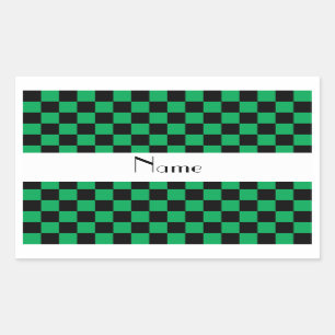 Kariertes Muster in green.png Rechteckiger Aufkleber